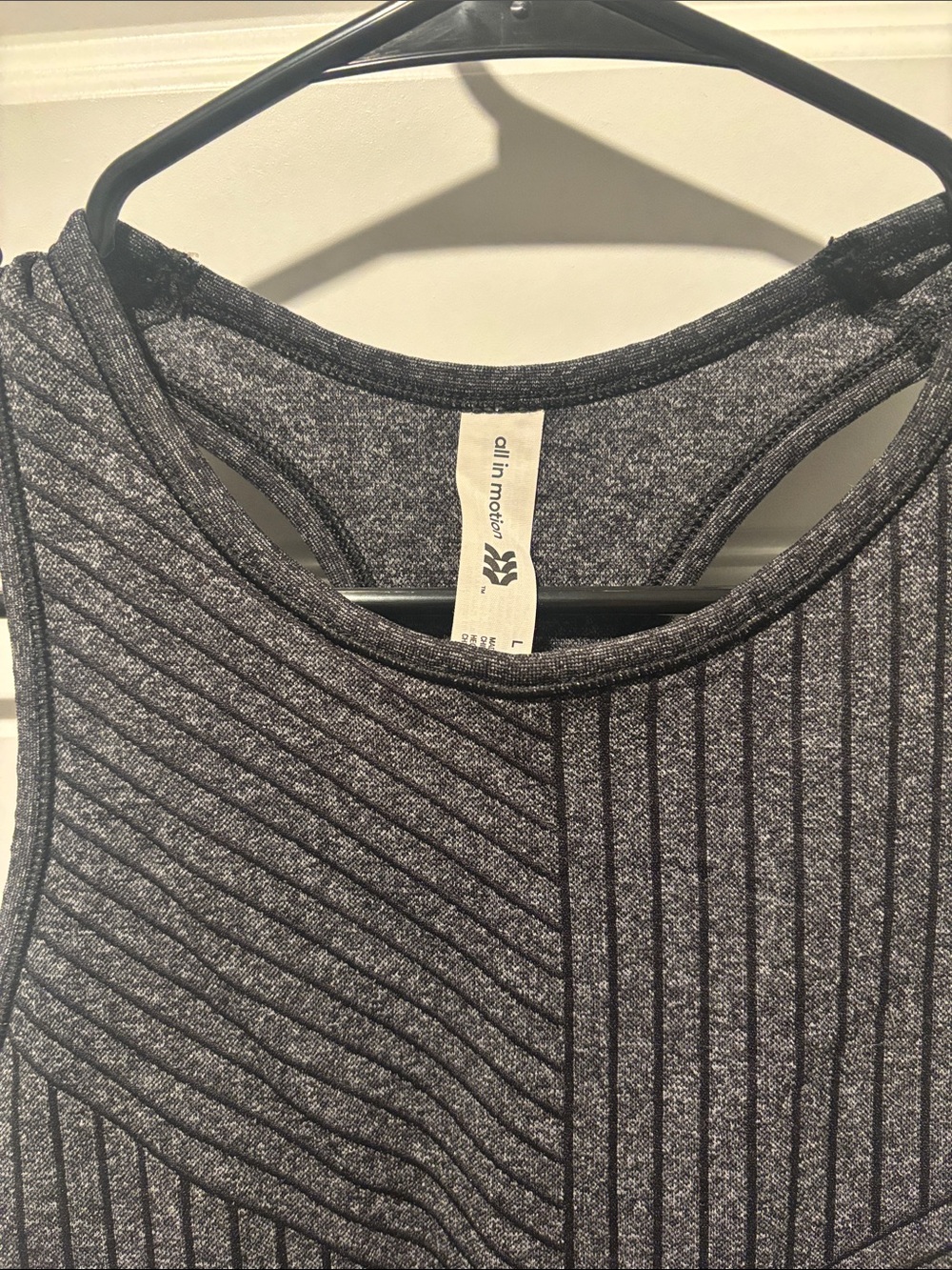 all in motion Charcoal Ribbed Racerback Tank - Picture 2 of 3